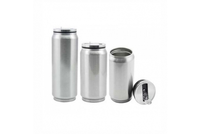 Stainless Steel Coke Can with Straw(Silver)