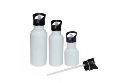 Stainless Steel Water Bottle with Straw Top(White)