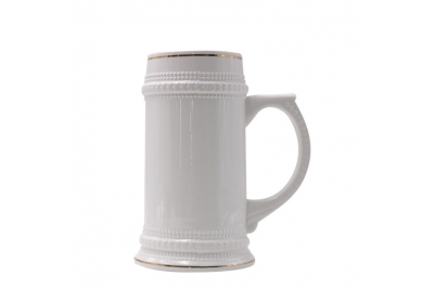 22oz Sublimation Beer Mug w/ Gold Rim 