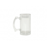 16oz Sublimation Beer Glass Mug White Patch