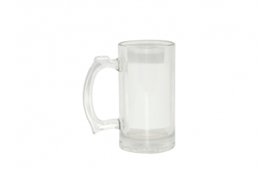 16oz Sublimation Beer Glass Mug White Patch
