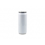 17oz Stainless Steel Coke Can with Straw(White)