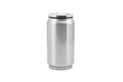 12oz Stainless Steel Coke Can with Straw(Silver)