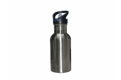 500ml Stainless Steel Water Bottle with Straw Top - Silver