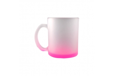11oz Sublimation Glass Mug Frosted with Bottom Color-Red