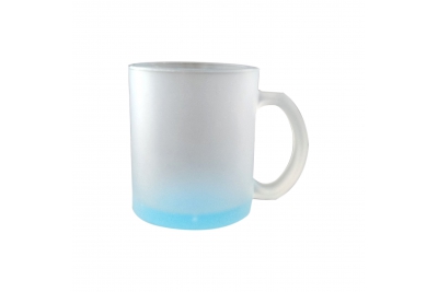11oz Sublimation Glass Mug Frosted with Bottom Color-Blue