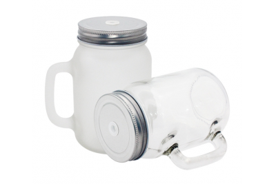 350ml Sublimation Glass Mason Jar-Frosted Round