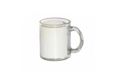 11oz Sublimation Glass Mug w/ White Patch