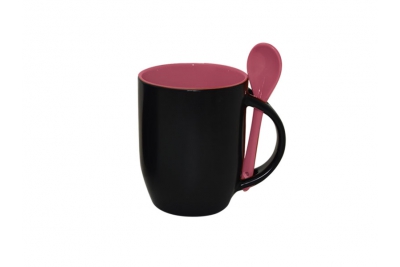 12oz Magic Color Changing Mug With Spoon-Pink