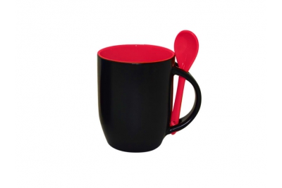 12oz Magic Color Changing Mug With Spoon-Red