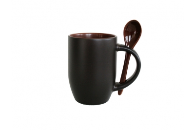 12oz Magic Color Changing Mug With Spoon-Maroon
