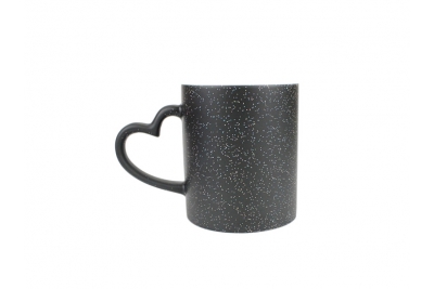 11oz heart handle starsky magic mug-Black