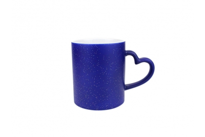 11oz heart handle starsky magic mug-Blue
