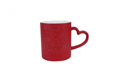 11oz heart handle starsky magic mug-Red