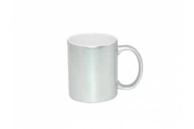 11oz Sublimation Pearl Mug - Silver