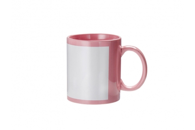 11oz Color Mug with White Patch-Pink