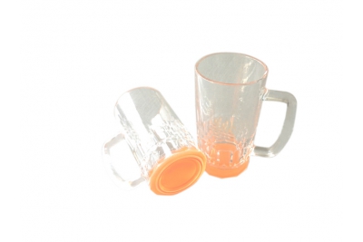 22oz Sublimation Beer Glass with Bottom Color Orange