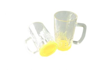 22oz Sublimation Beer Glass with Bottom Color Yellow