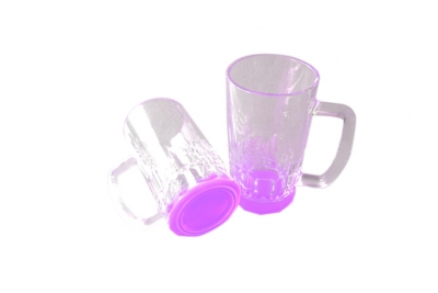 22oz Sublimation Beer Glass with Bottom Color Purple