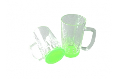22oz Sublimation Beer Glass with Bottom Color Green