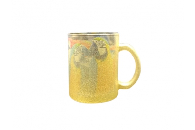 11oz Sublimation Glittering Glass Mug-Gold