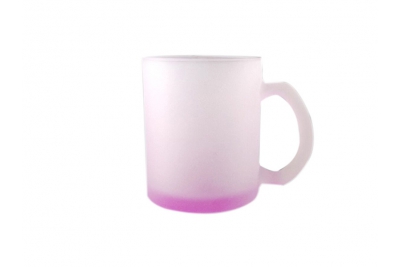 11oz Sublimation Glass Mug Frosted with Bottom Color-Purple