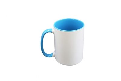 11oz Sublimation Inside Handle Color Mug - Light Blue