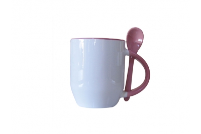 12oz Color Spoon Mug-Pink