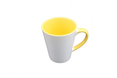 12oz Inside and Handle Color Latte Mug-Yellow