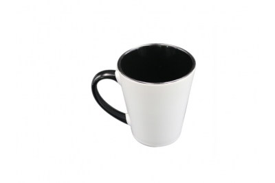12oz Inside and Handle Color Latte Mug-Black