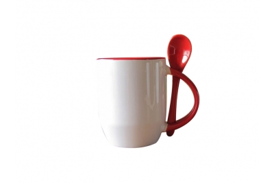 12oz Color Spoon Mug-Red