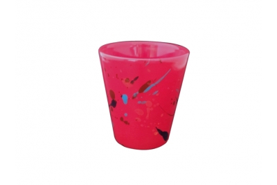 Ink Spots Painting Ceramic Flowerpot-Red