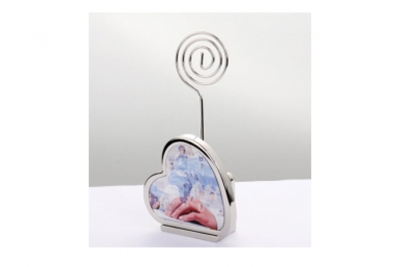 Sublimation Heart Photo me<x>tal Table Card Holder