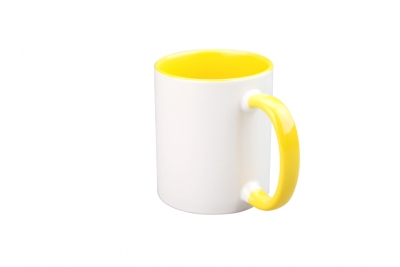 11oz Sublimation Inside Handle Color Mug - Yellow