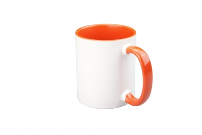 11oz Sublimation Inside Handle Color Mug - Orange