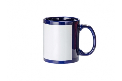 11oz Color Mug with White Patch - Royal Blue